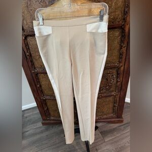 Akris Punto‎ Elegant Tan and White Women's Pants 4